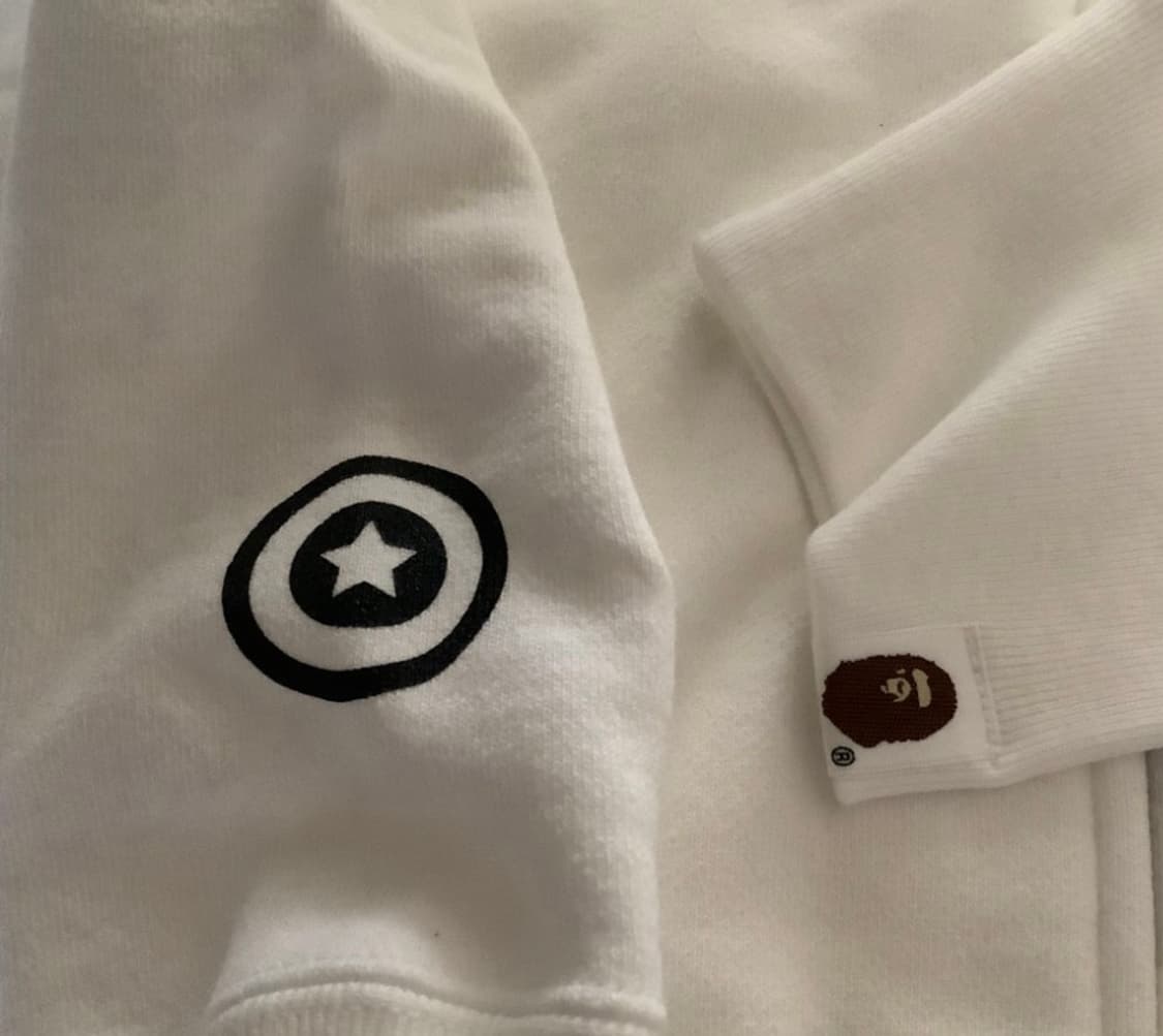 베이프 시티 카모 타이거 샤크 풀 집 후드 화이트 새상품 상품이미지5