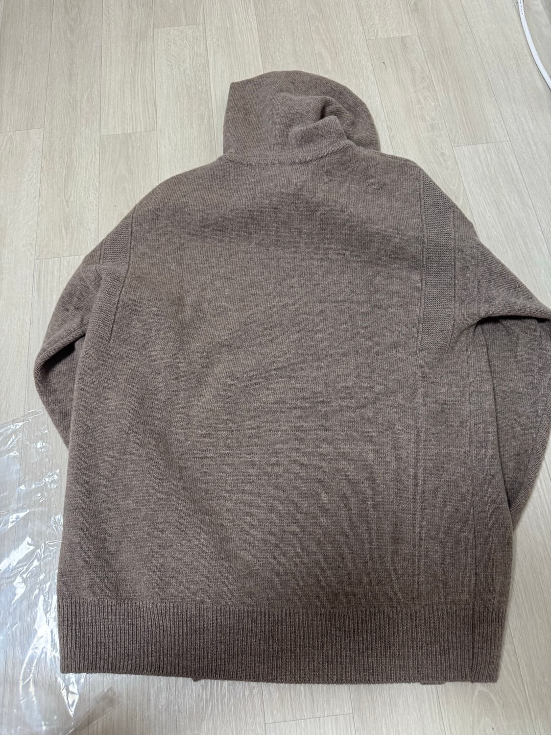 [M] 건지울른스 메리노 울 니트 후드 스웨터 - 베이지 상품이미지2