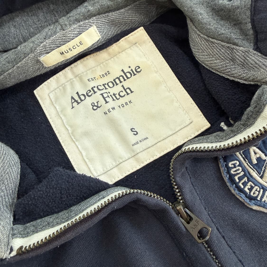 Abercrombie아베크롬비 &fitch 사이드로고 네이비 후드집업   상품이미지6