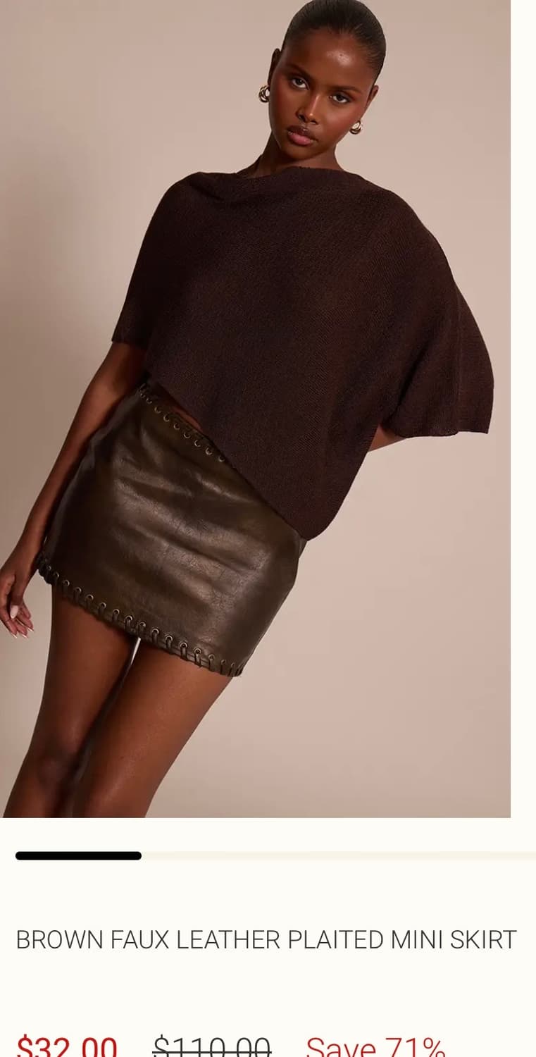 PLT 아일렛 가죽스커트 상품이미지1