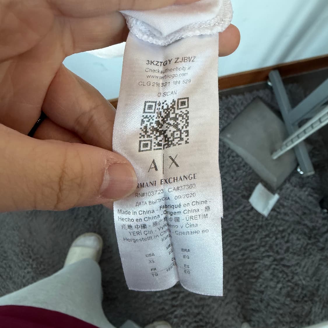 알마니 익스체인지 화이트 반팔 티셔츠 상품이미지4