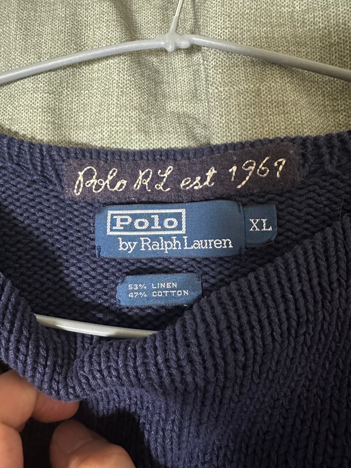 폴로 랄프로렌 P 로고 니트 네이비 상품이미지2