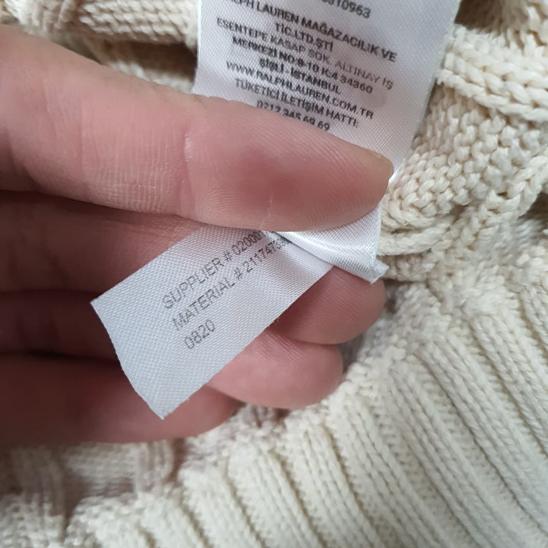 ✨ (바배) 폴로 랄프로렌 브이넥 케이블 니트  상품이미지5