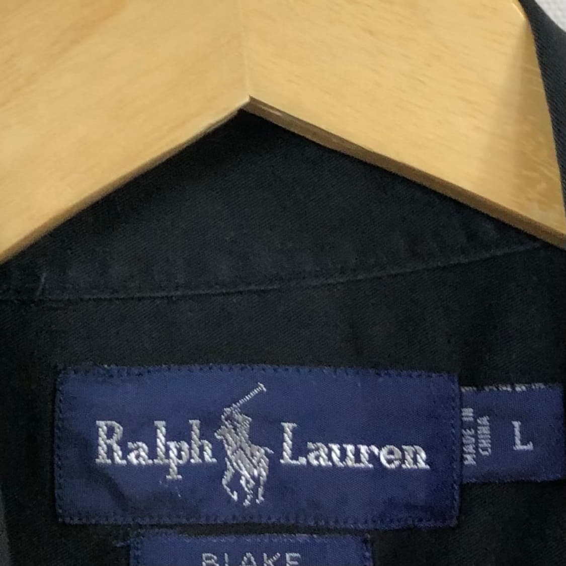 XL 폴로 블랙 솔리드코튼 셔츠 상품이미지3