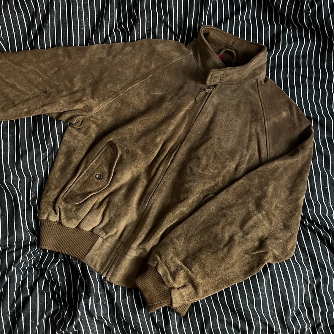 90s 폴로 스웨이드 헤링턴 자켓 XL 모카 베이지 상품이미지2