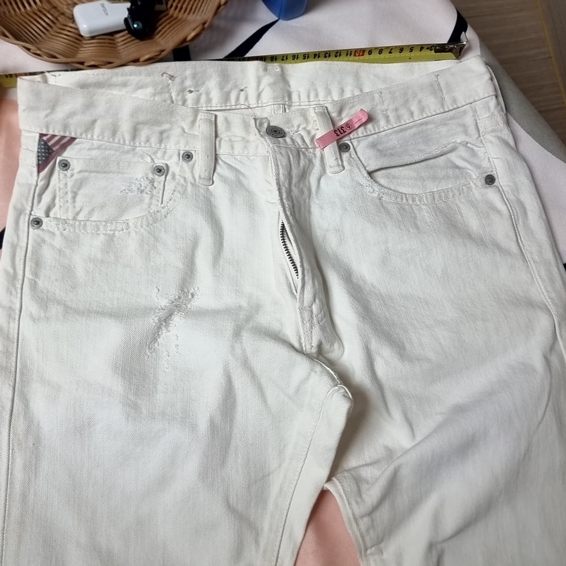 폴로 데님엔서플라이 화이트 데미지 청바지(32) 상품이미지10