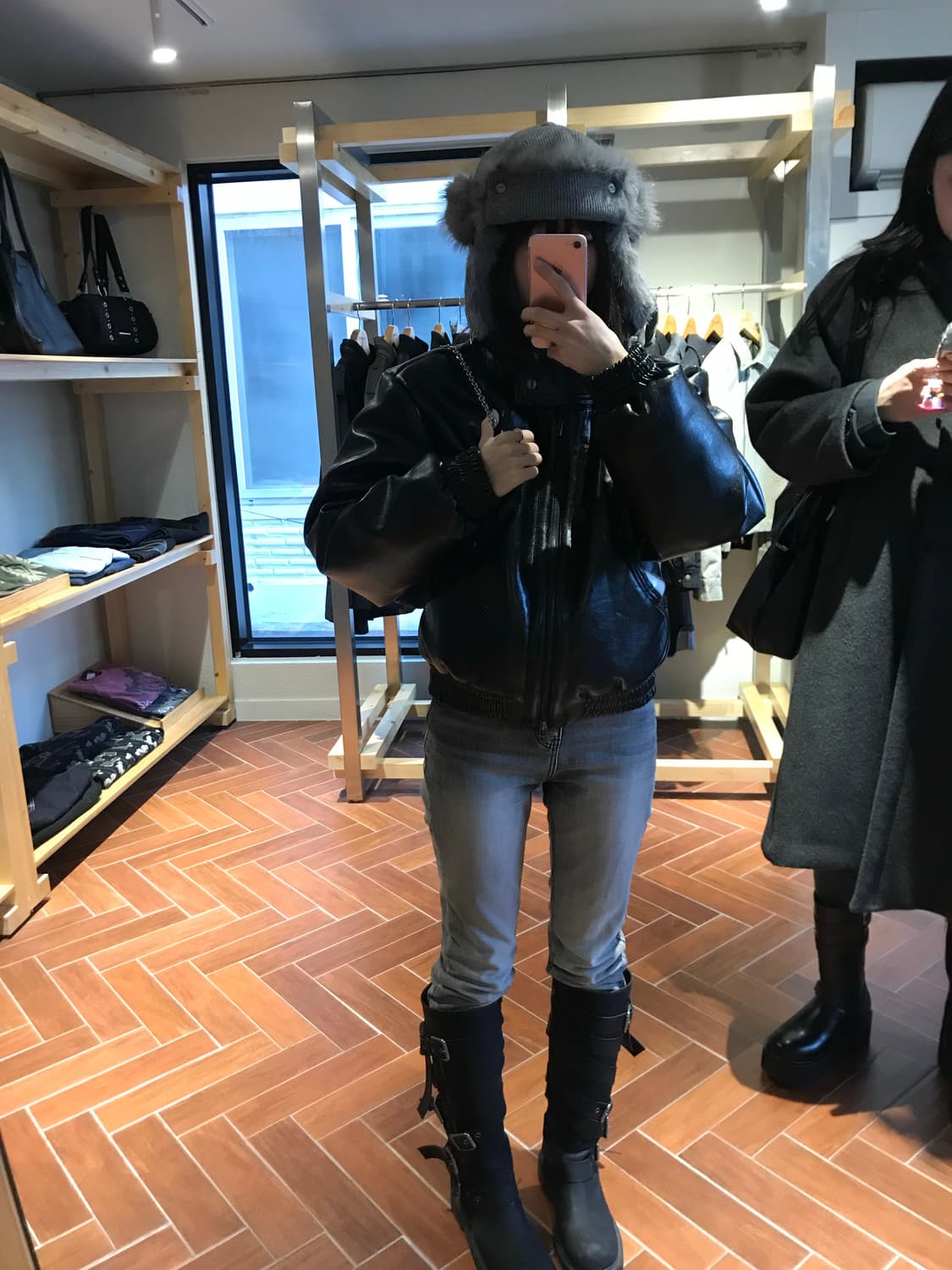 보헤미안서울 퍼 레더자켓  상품이미지1