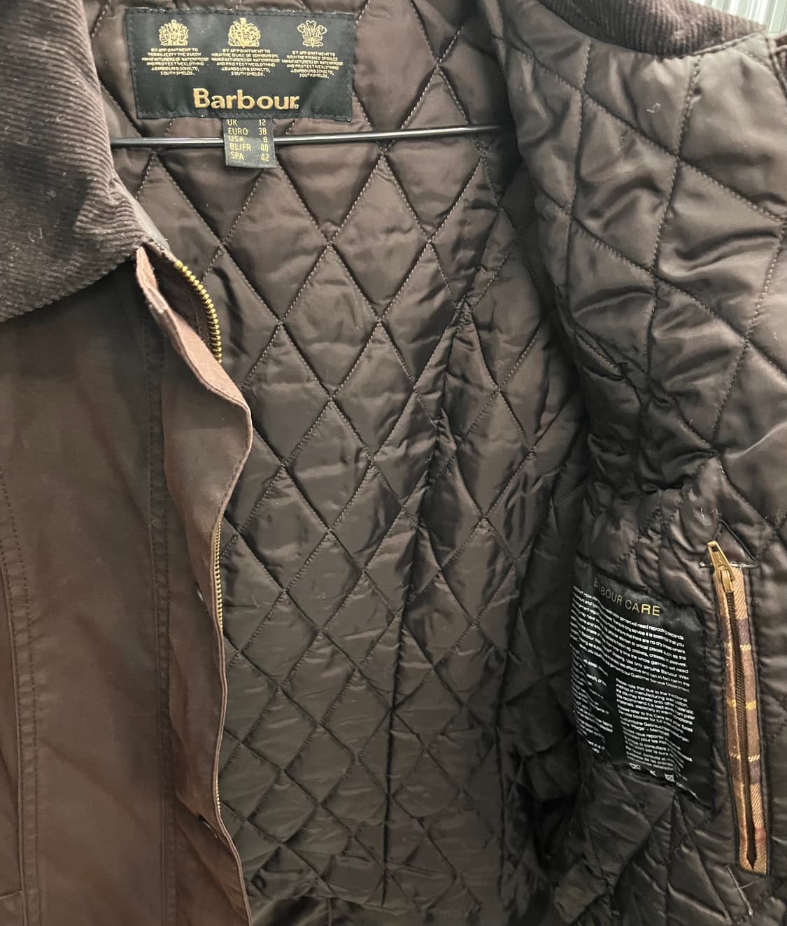 바버 벨세이 왁스 자켓 UK12 상품이미지3