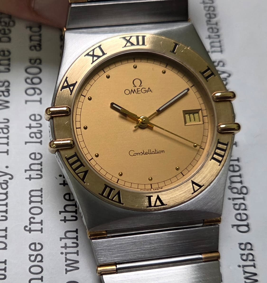 빈티지 오메가 컨스틸레이션 콤비 오리지널 샴골판 하프바 쿼츠   상품이미지10