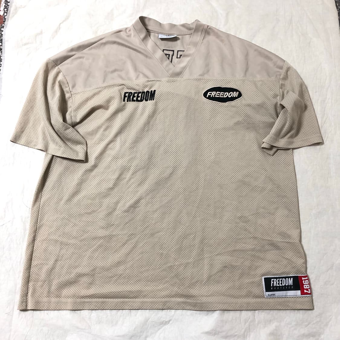 프리덤 럭비 티셔츠 크림 2XL 상품이미지1