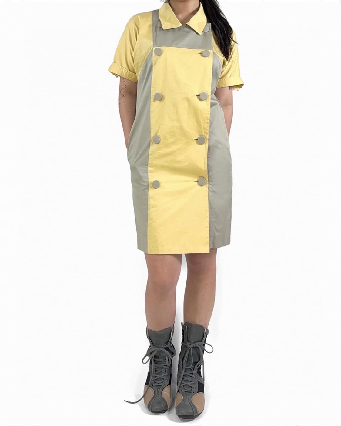 Lancel paris color block shirt dress 상품이미지2