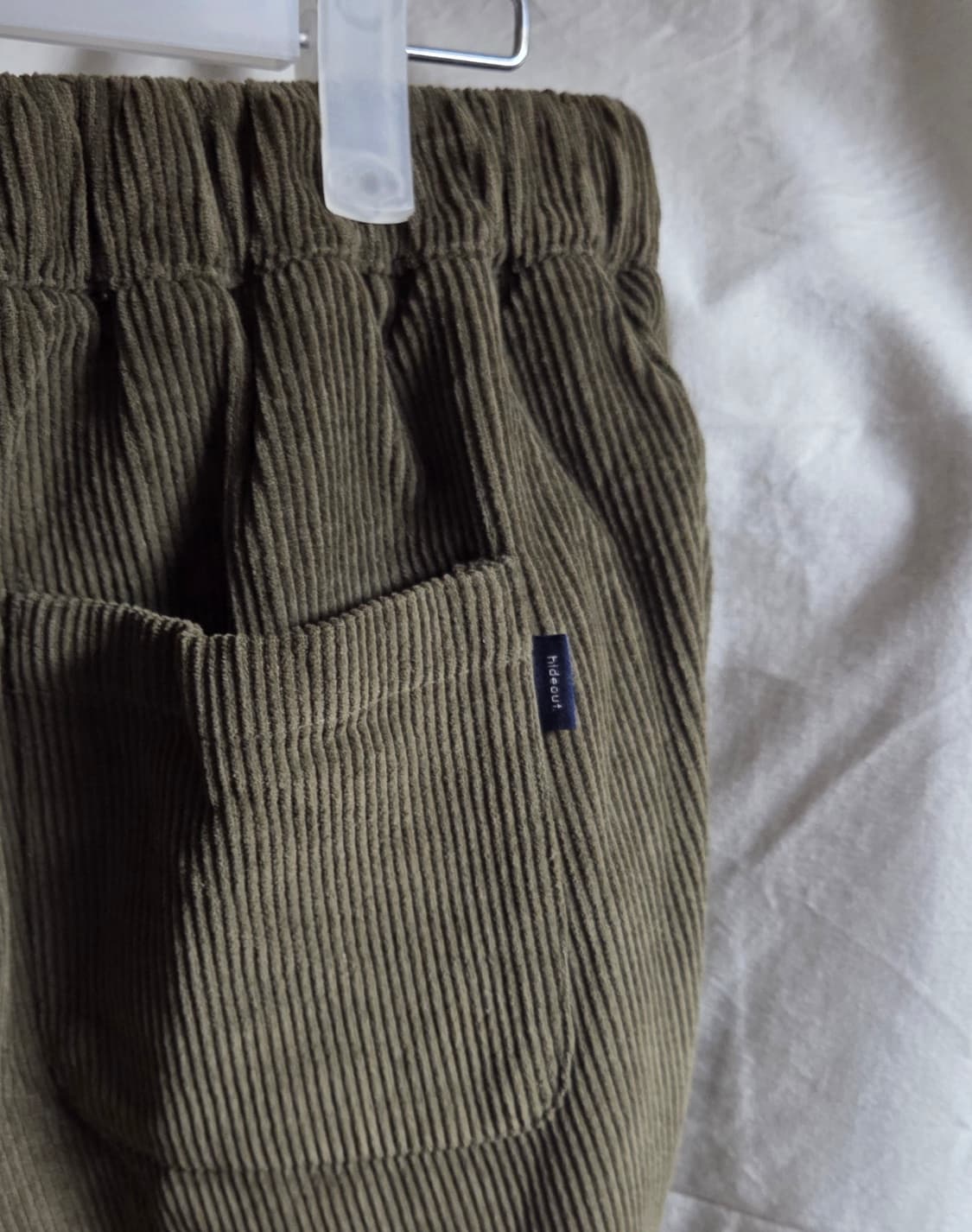 하이드아웃 밴딩 벨티드 코듀로이 팬츠 카키 4 상품이미지2