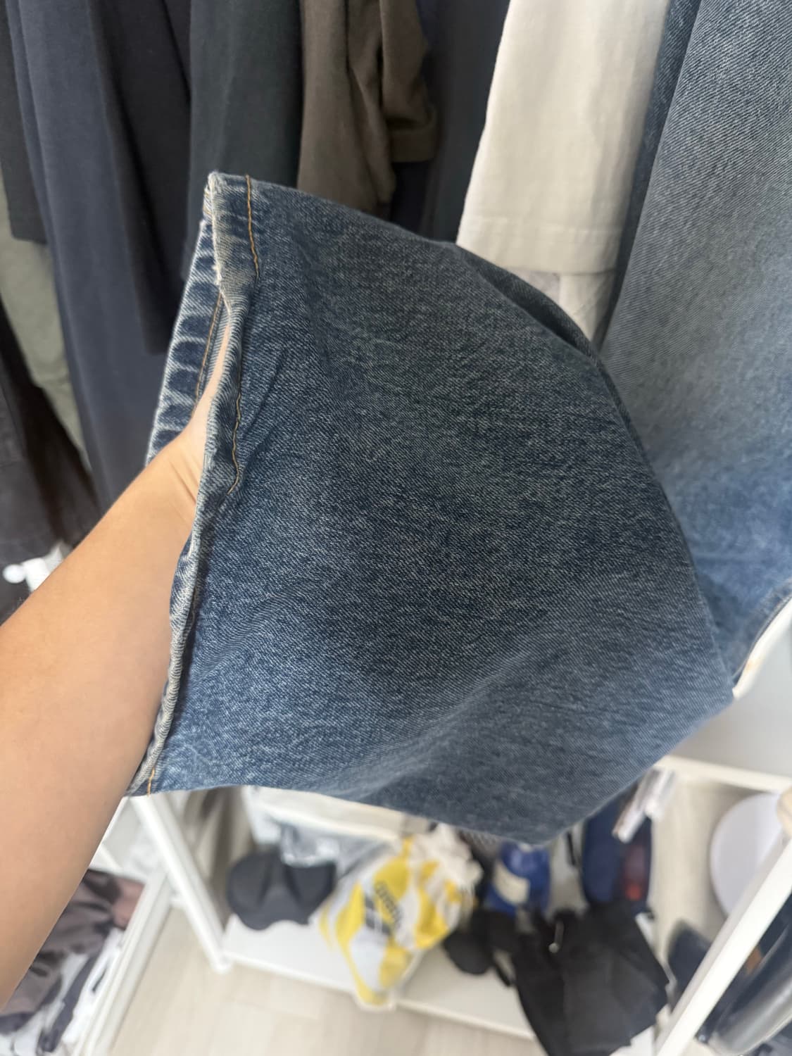 해칭룸 와이드 커브드진 워시드 블랙 2size 상품이미지4