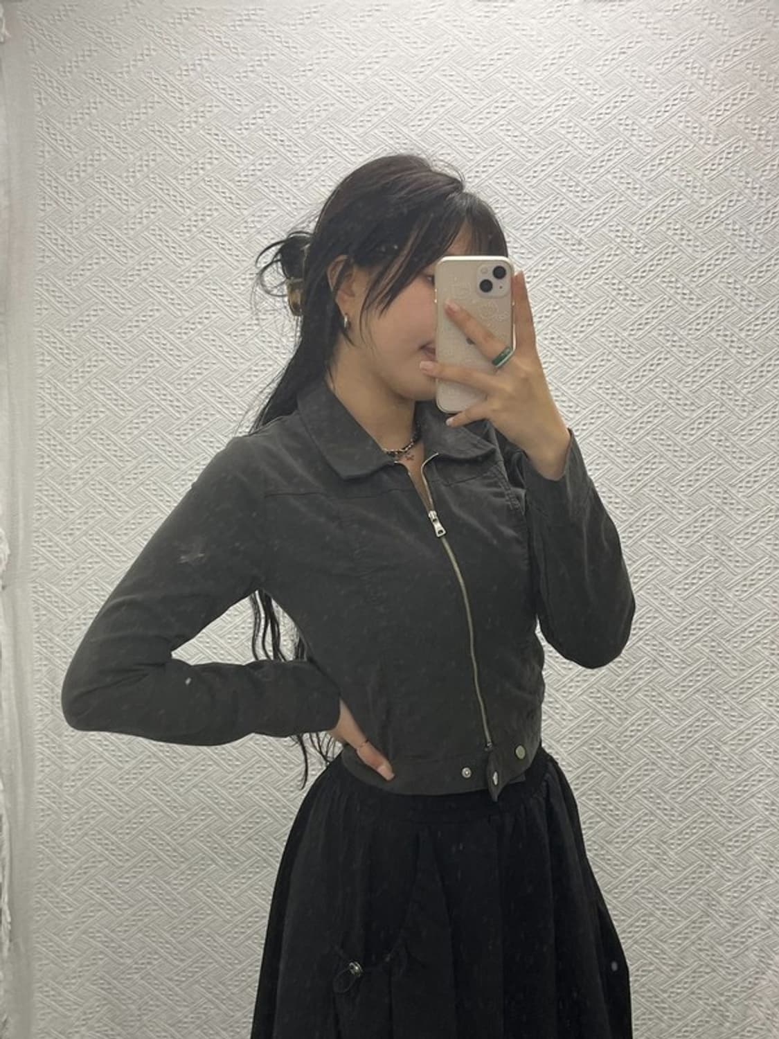 블랙업 러핏 파카링 빈티지 크롭 자켓 S C06493 상품이미지1