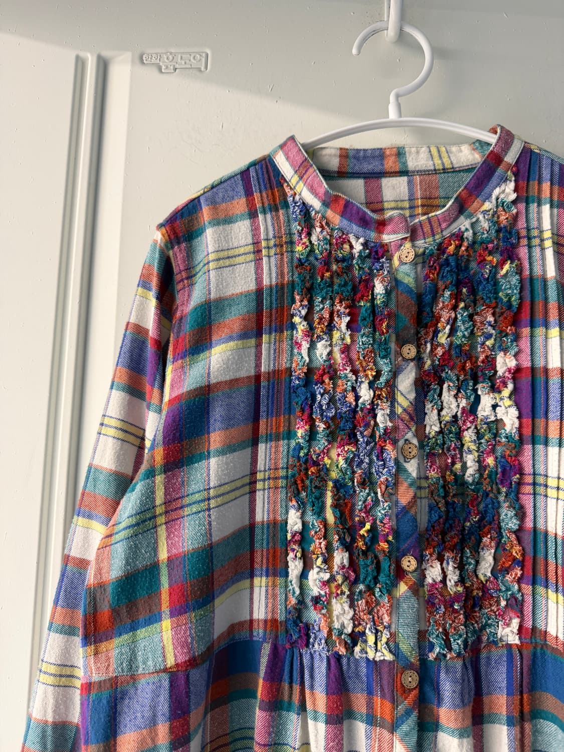 일본빈티지 하구미 체크 레이스 셔츠원피스 상품이미지6