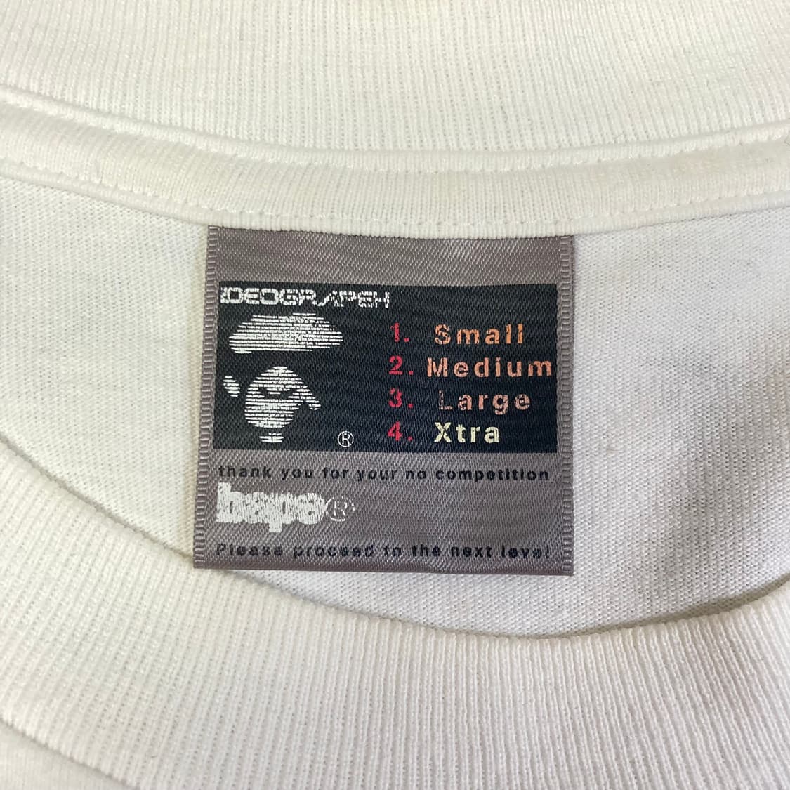 (XL) 90s 베이프 빅사루 롱슬리브 화이트 상품이미지8