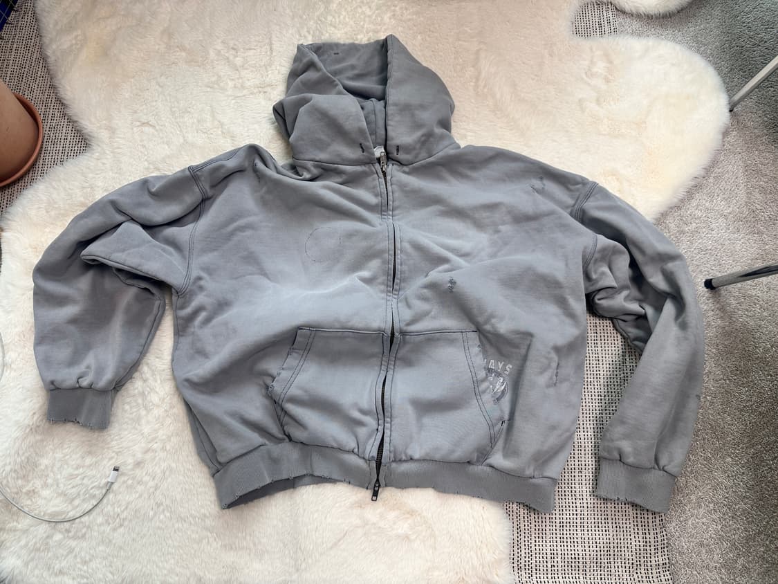 [3] 폴리테루 하드 워시드 집후디 라이트그레이 상품이미지2