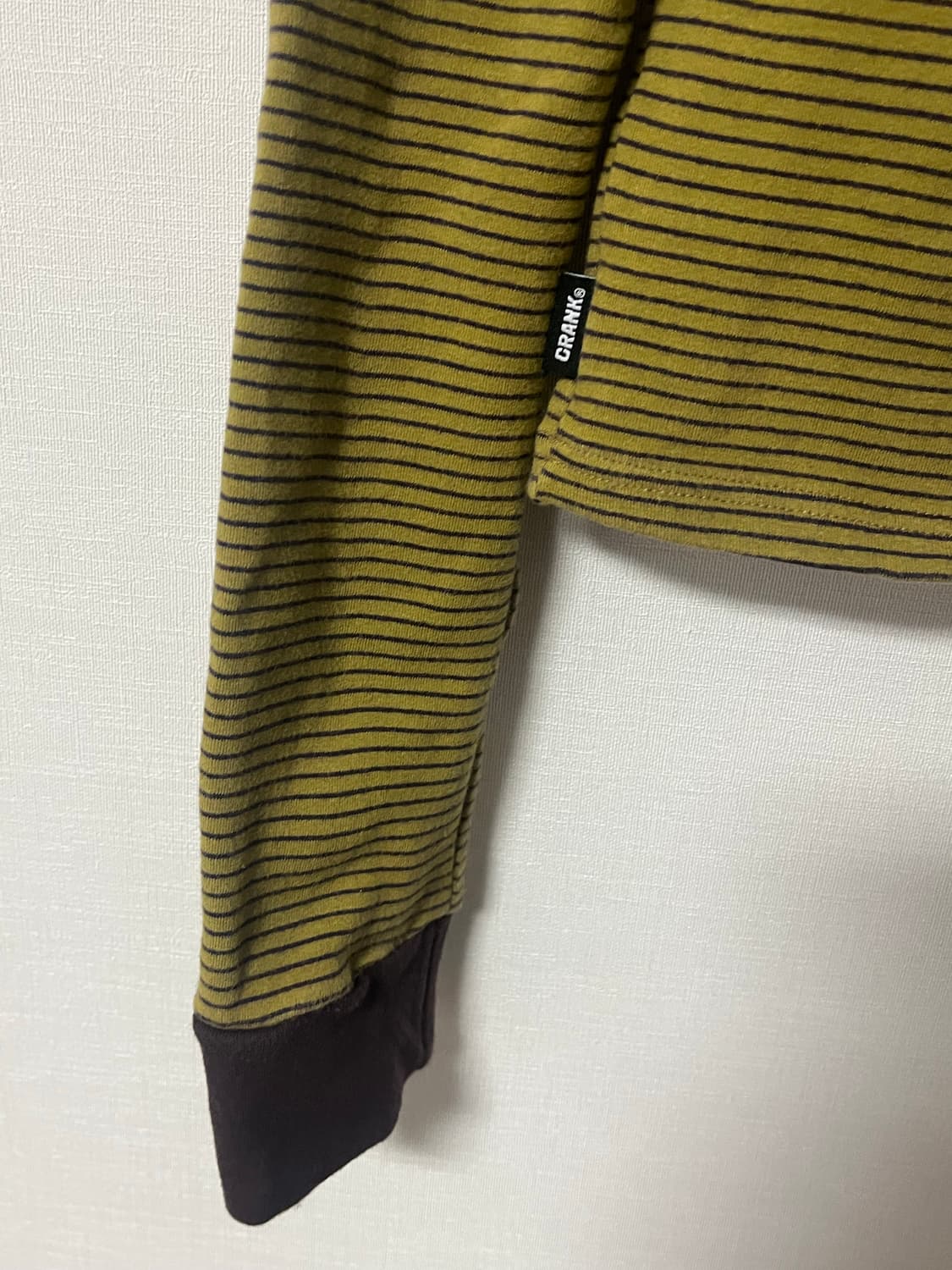 크랭크 스트라이프 보트넥 탑_카키 상품이미지5