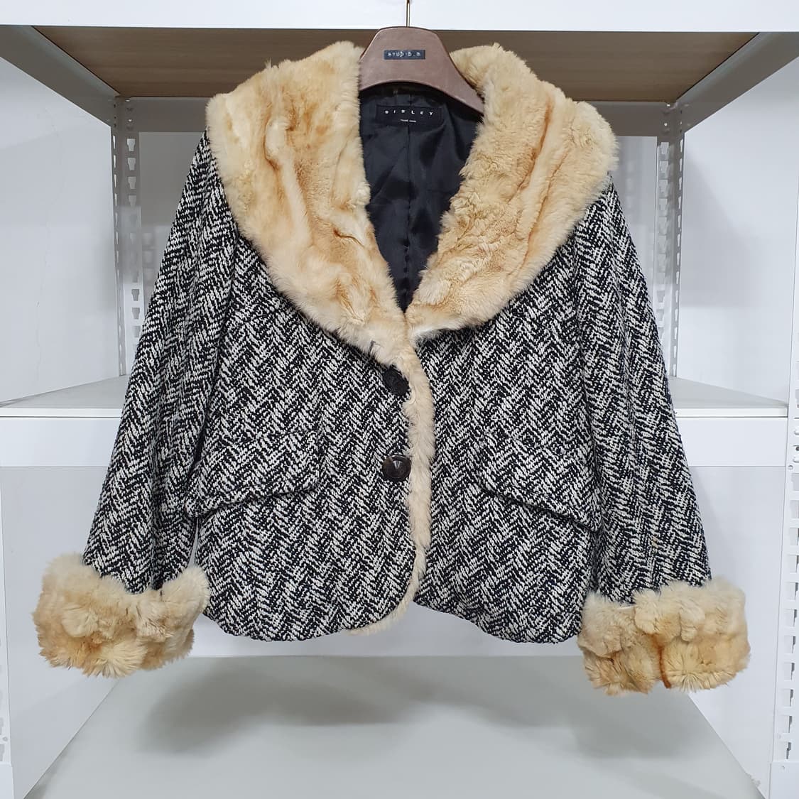 시슬리 토끼털 숄카라 울 자켓 갸루깔 달천깔 라떼갸루 오네갸루 y2k 상품이미지4