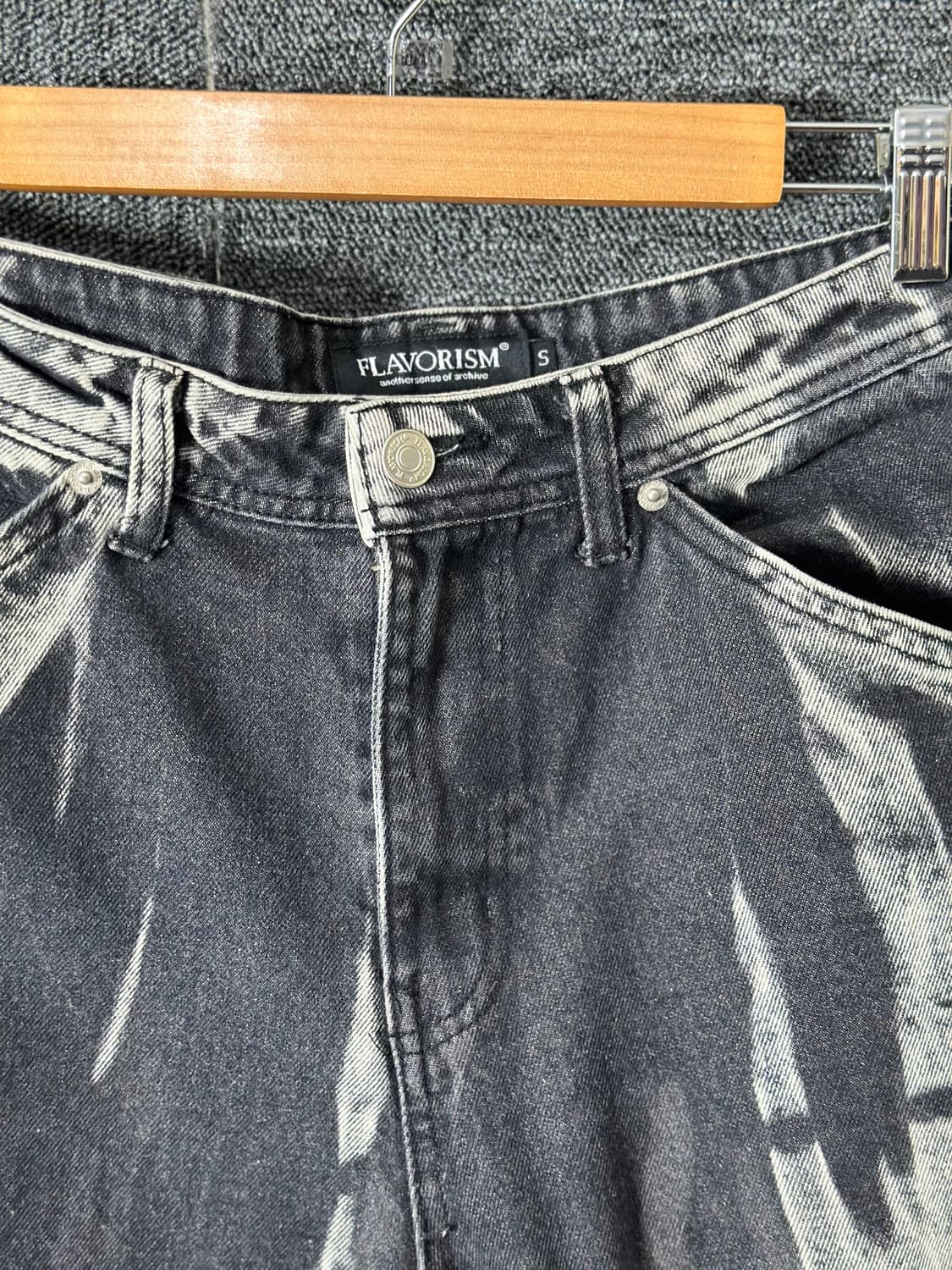 플레버리즘 워싱 블랙 데님 팬츠 S 상품이미지5