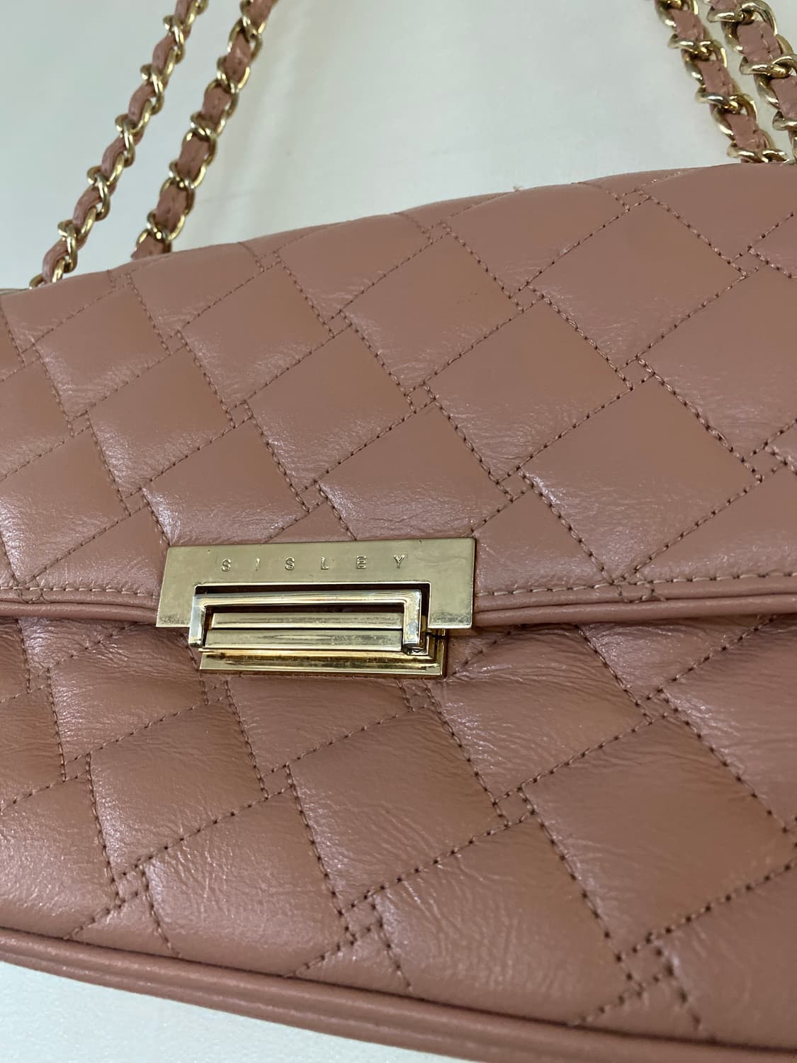 시슬리 퀼팅 체인 가방 핑크 상품이미지2