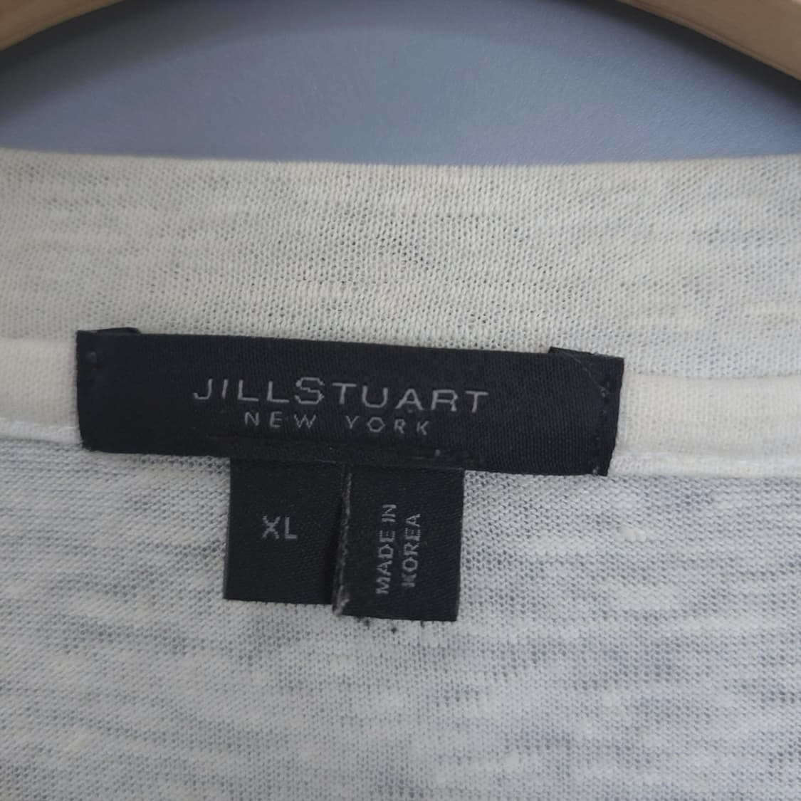  질스튜어트 뉴욕 Jill Stuart 로고 프린팅 반팔티 아이보리 XL 상품이미지7