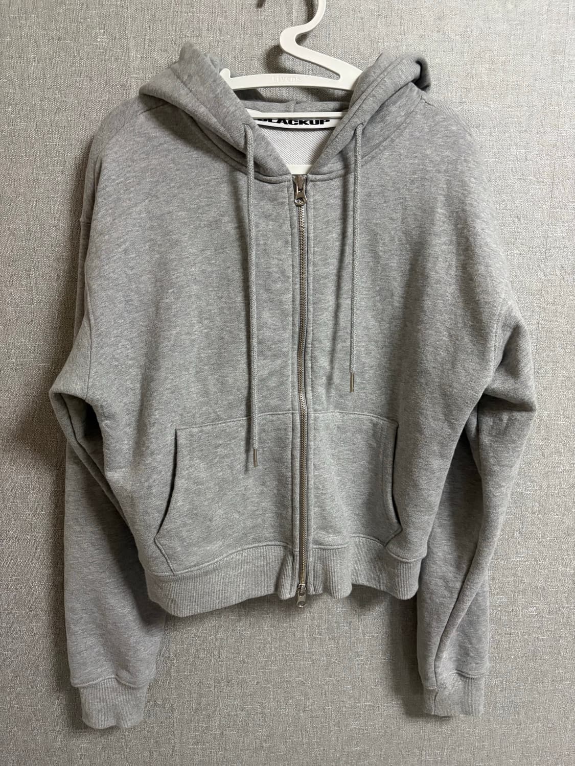 블랙업 헤비코튼 후드집업 그레이 상품이미지3