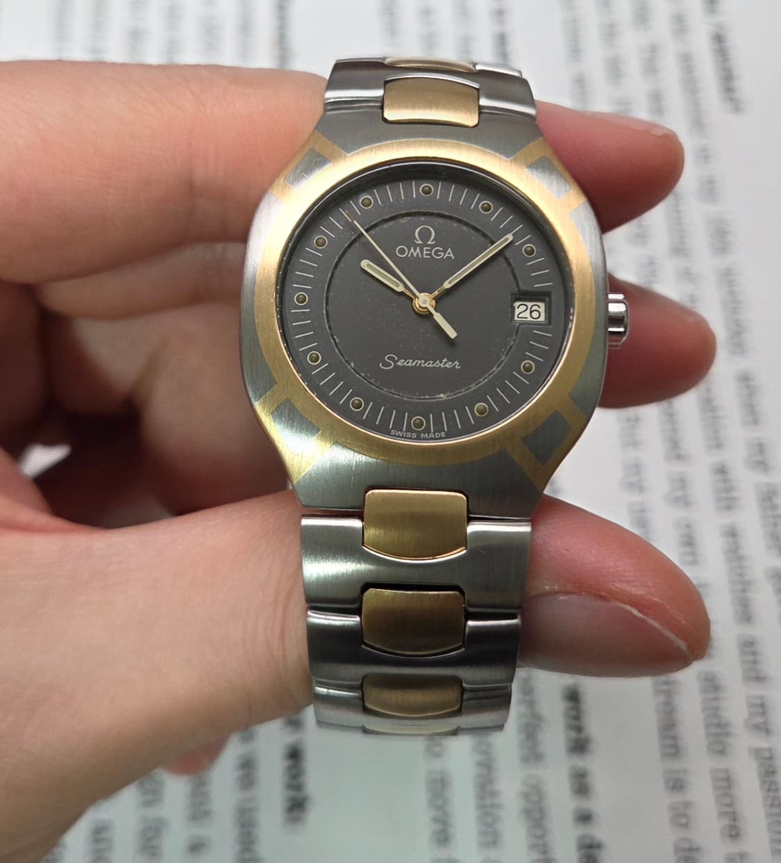 빈티지 오메가 씨마스터 폴라리스 최상위 18K콤비 흑판 브레이슬릿 ver 상품이미지3