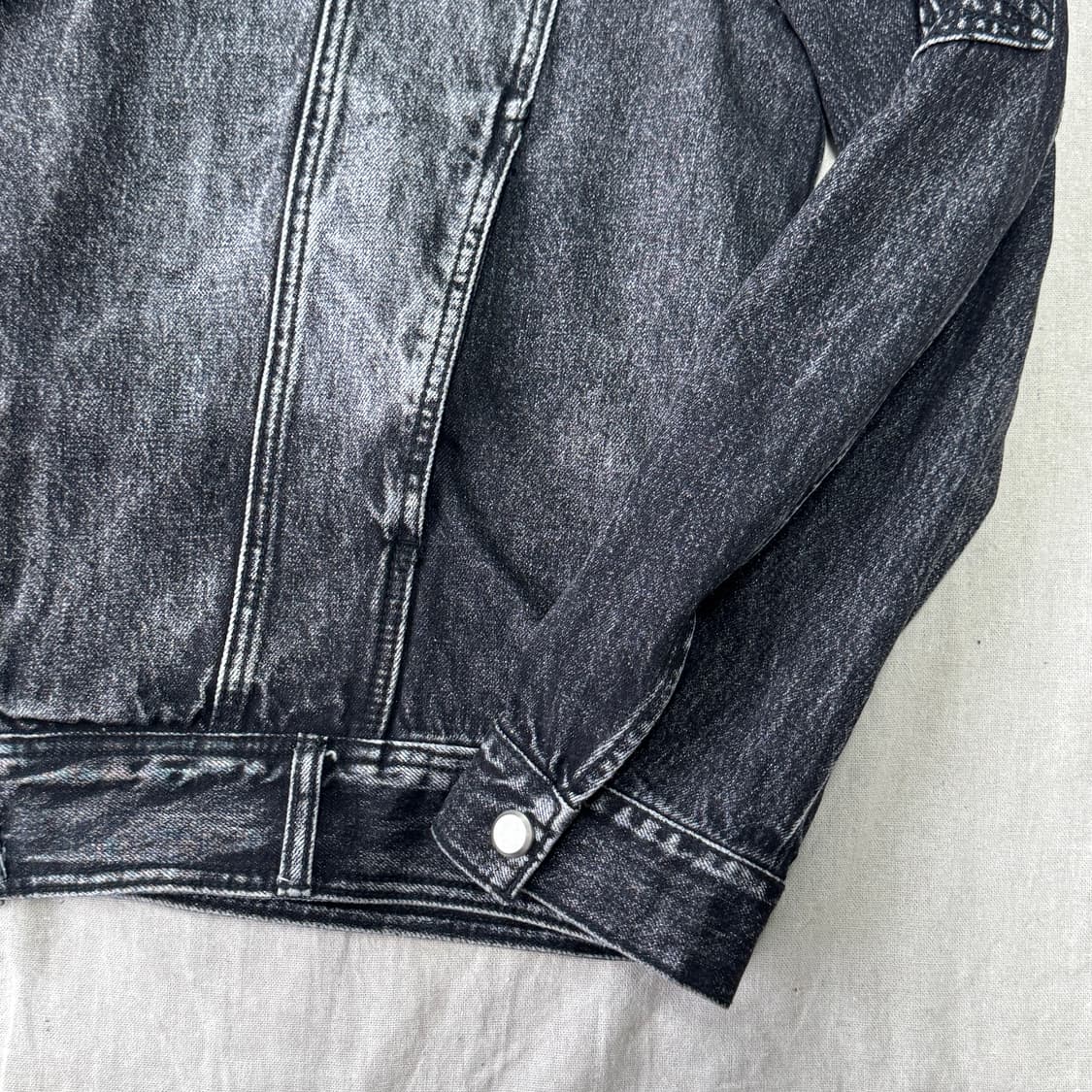 메종미네드 투웨이 흑청 데님 라이더 자켓 L 상품이미지3