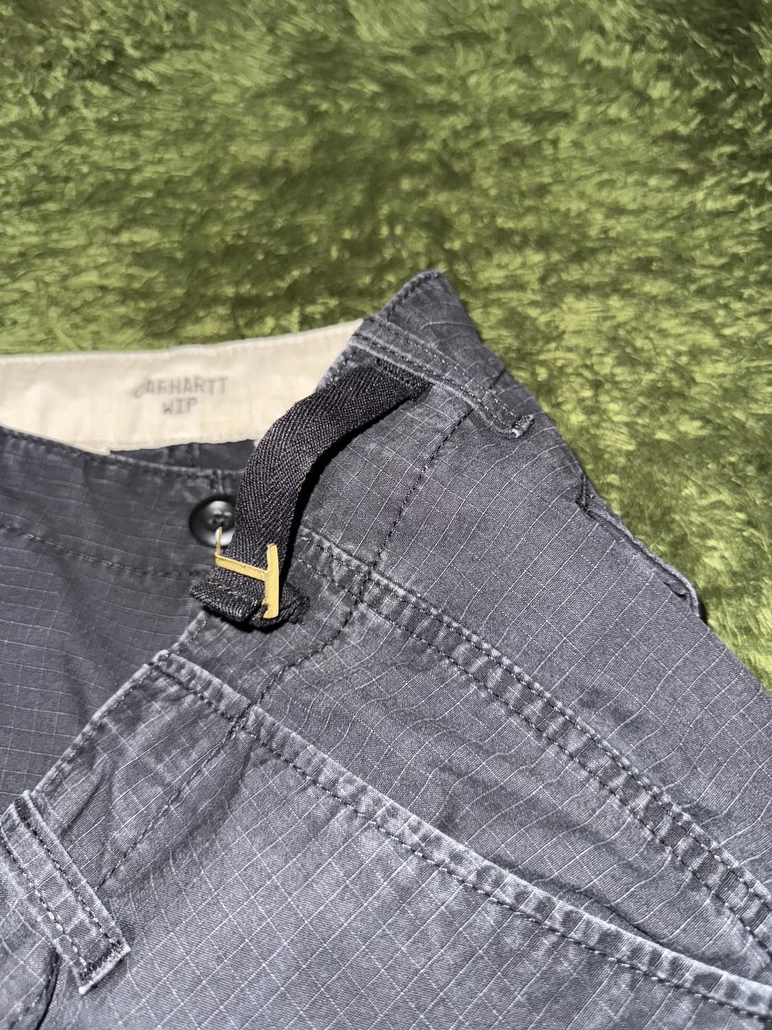 [30X32] 칼하트 WIP 립스탑 빈티지 워싱 카고 팬츠 블랙 상품이미지4