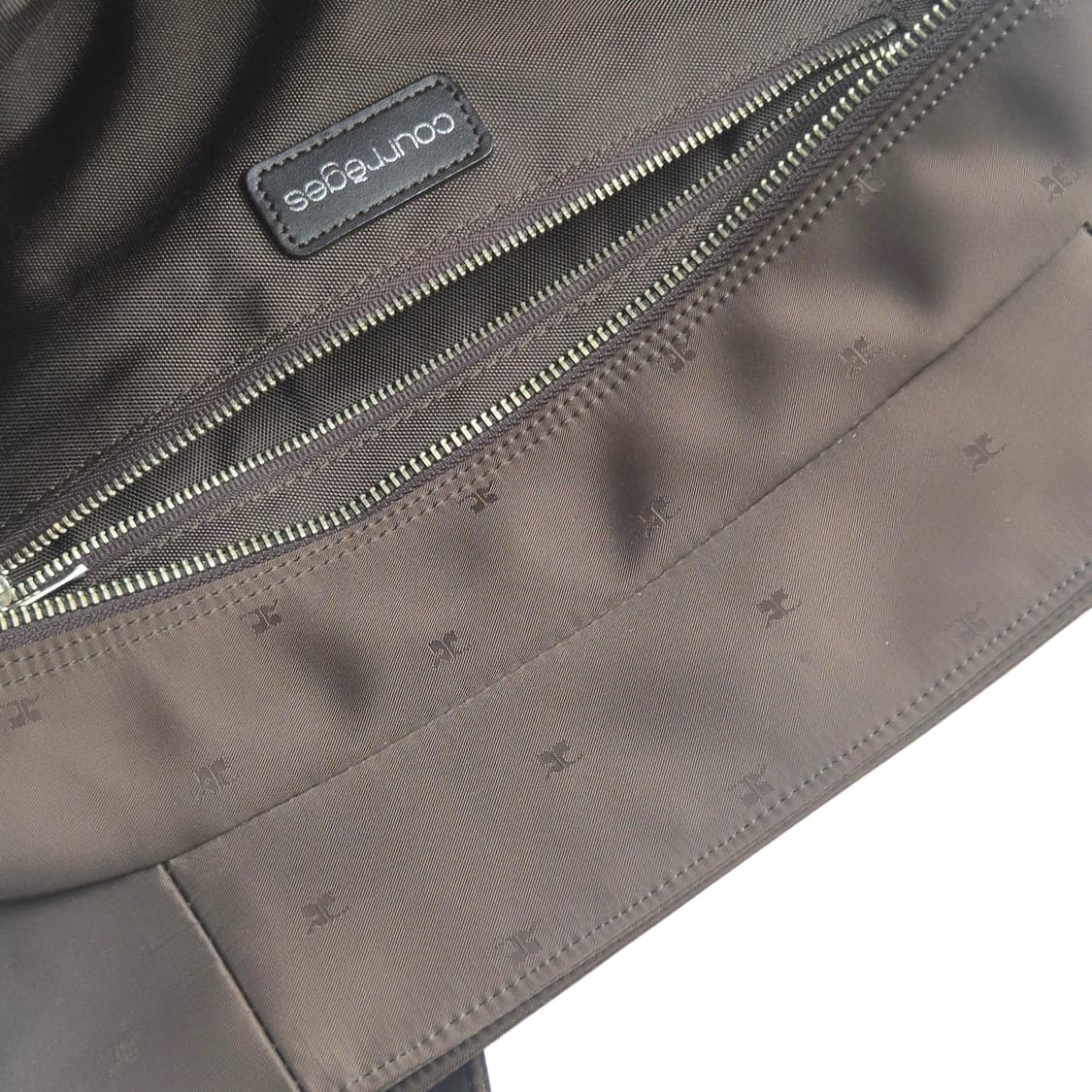 90s 꾸레쥬 모노그램 로고 브라운 메일백 상품이미지6