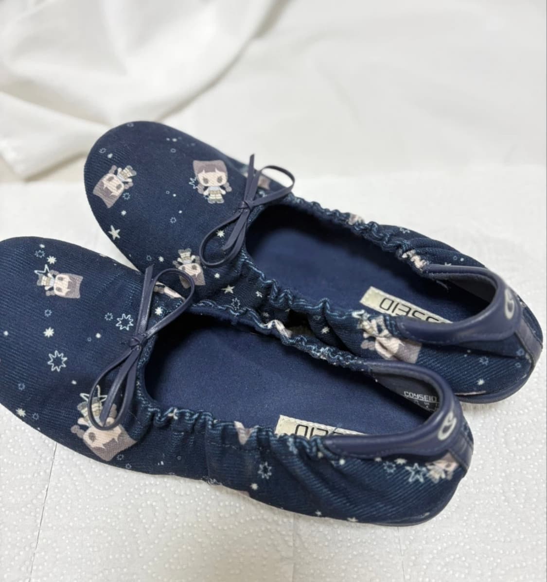 코이세이오 SHIRRING FLAT SHOES NAVY 상품이미지3
