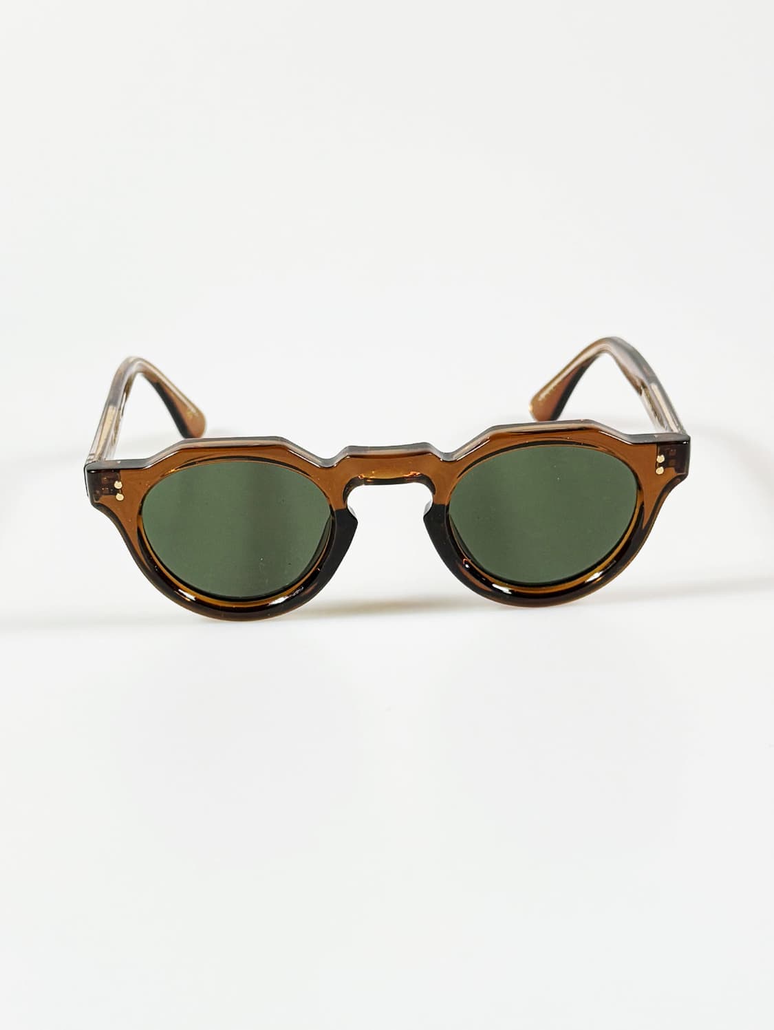 CANAAN 브라운 볼드 라운드 프레임 빈티지 선글라스 상품이미지2