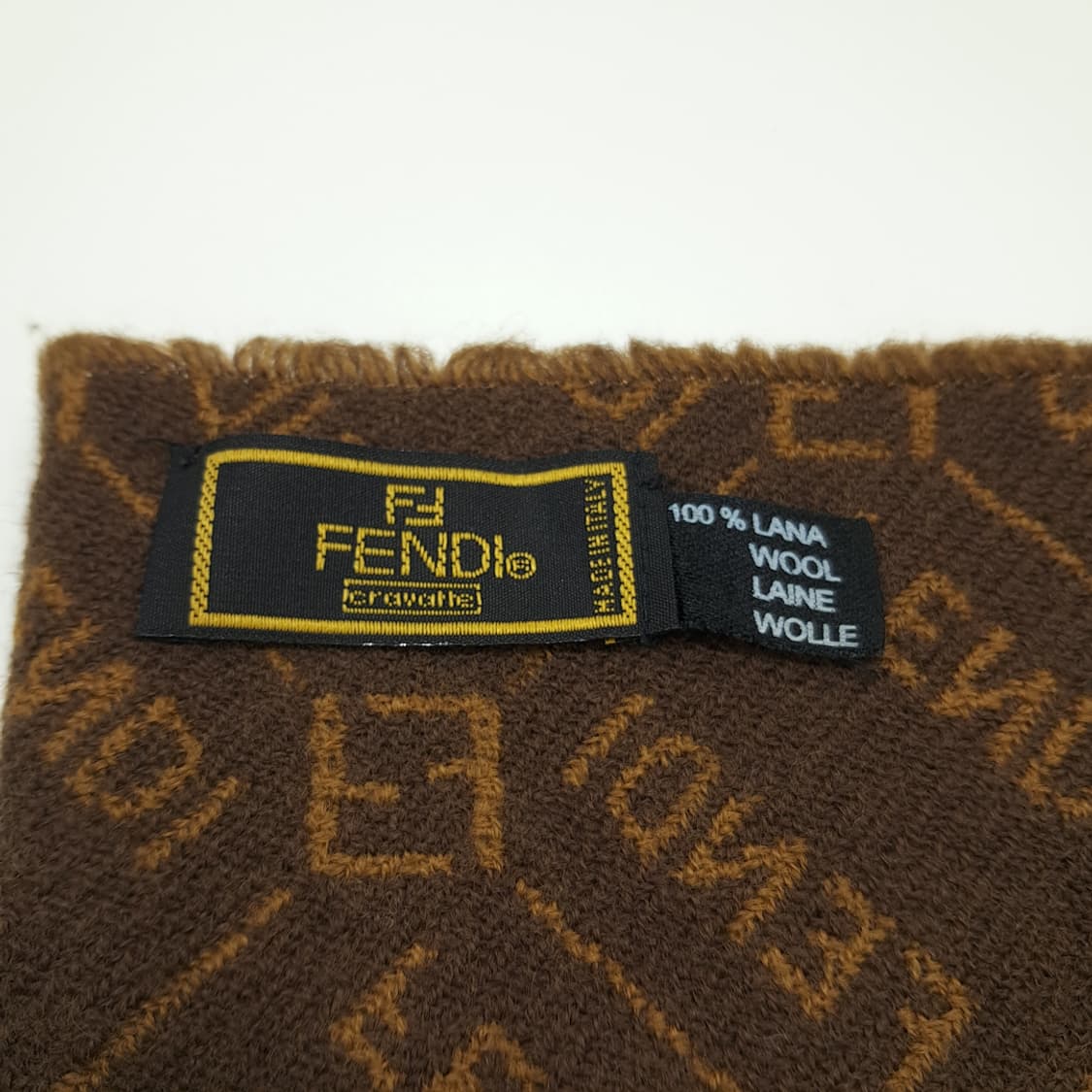 MX200 펜디 FF 모노그램 브라운 카멜 울 양면 목도리 머플러 상품이미지6
