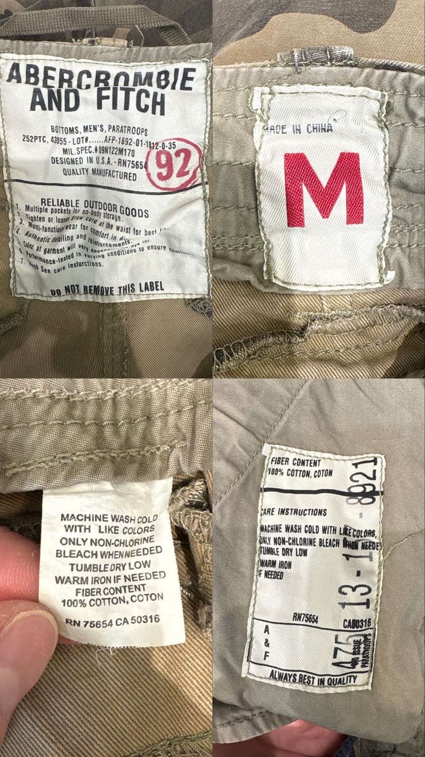 아베크롬비 밀리터리 카고팬츠 상품이미지10