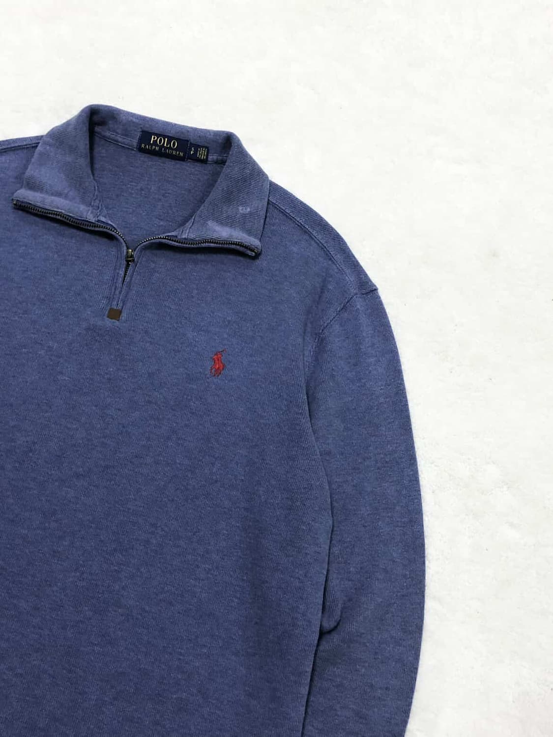 폴로 레드포니 블루 코튼 반집업 상품이미지6