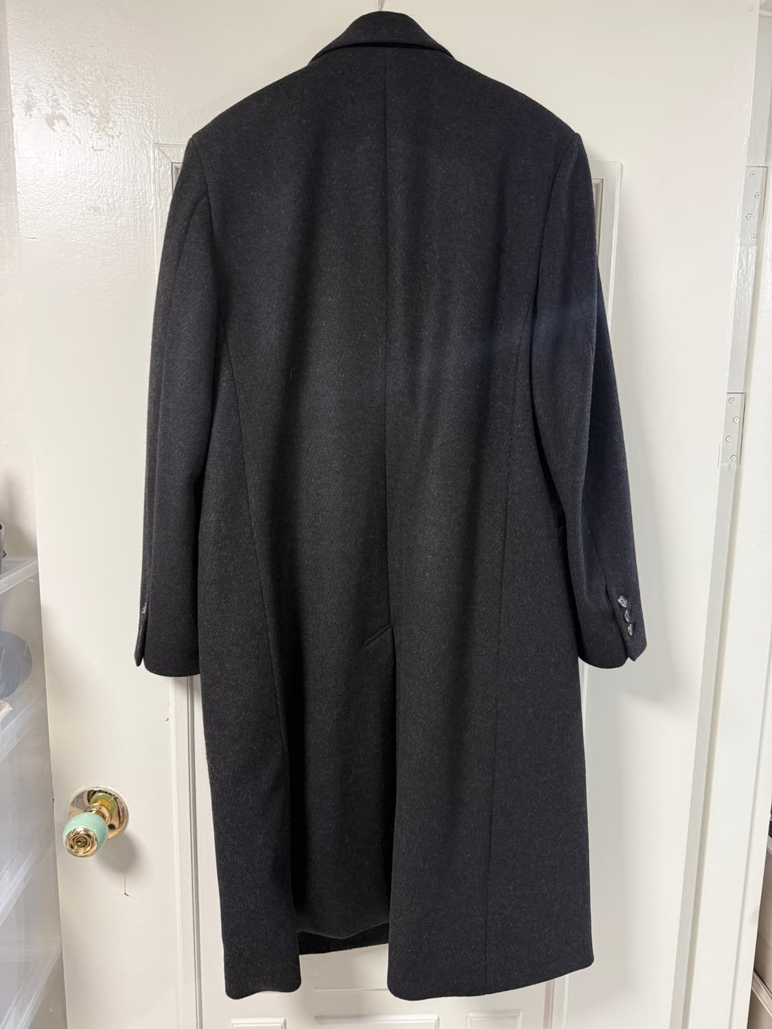 유스 레더 트림 체스터필드 코트 차콜그레이 M 상품이미지6