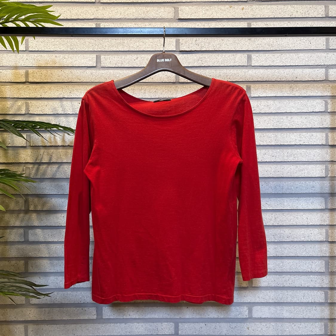 Y's 요지야마모토 미니멀 롱슬리브 티셔츠 세미 롱실루엣 디테일 레드 상품이미지2