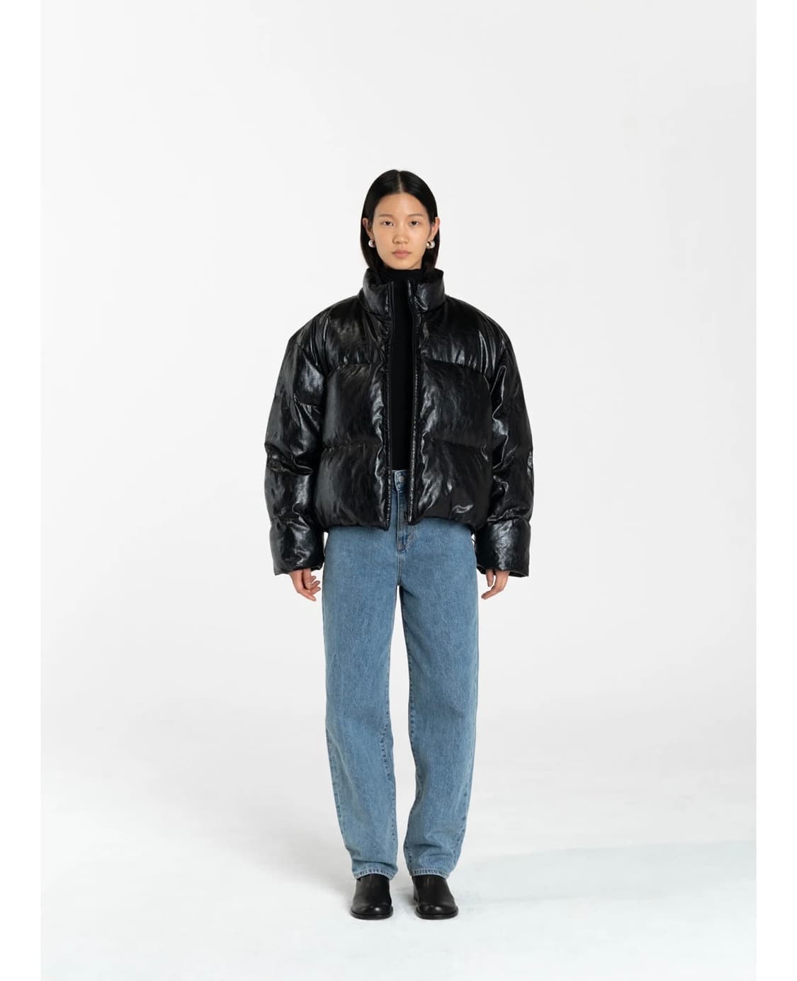 아모멘토 비건레더 패딩 M 상품이미지1