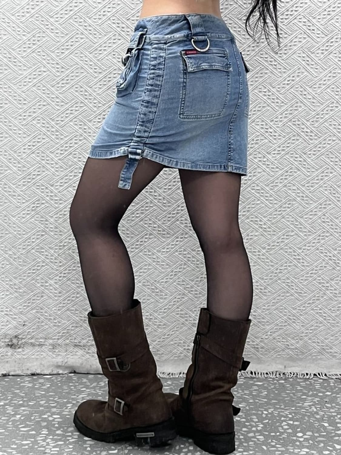 게스 빈티지 스트릿 펑크 카고 데님 미니스커트 26인치 C11927 상품이미지2