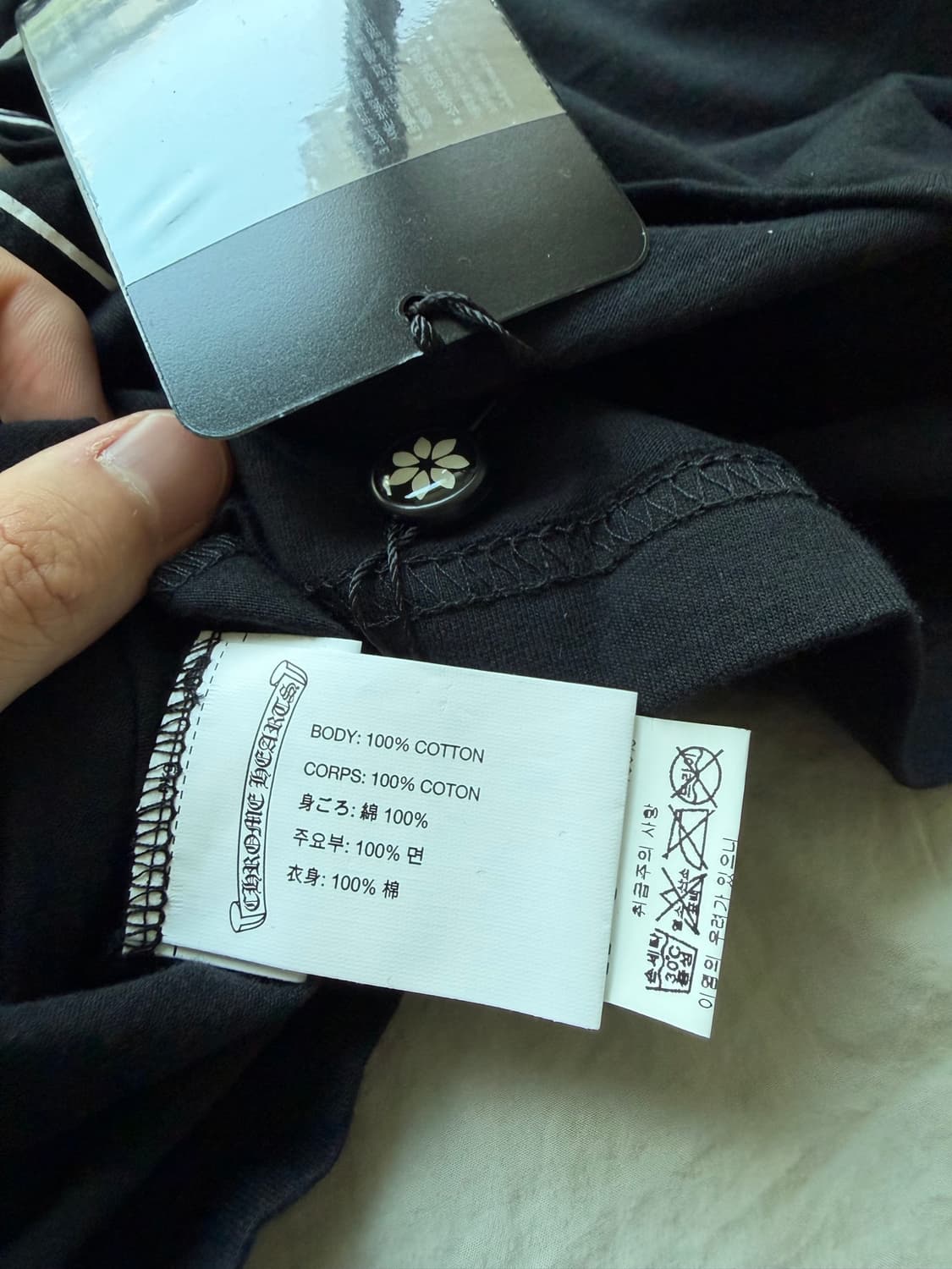 [M] 새상품 크롬하츠 홀스슈 로고 반팔 티셔츠 블랙 -코리아 한정 상품이미지5