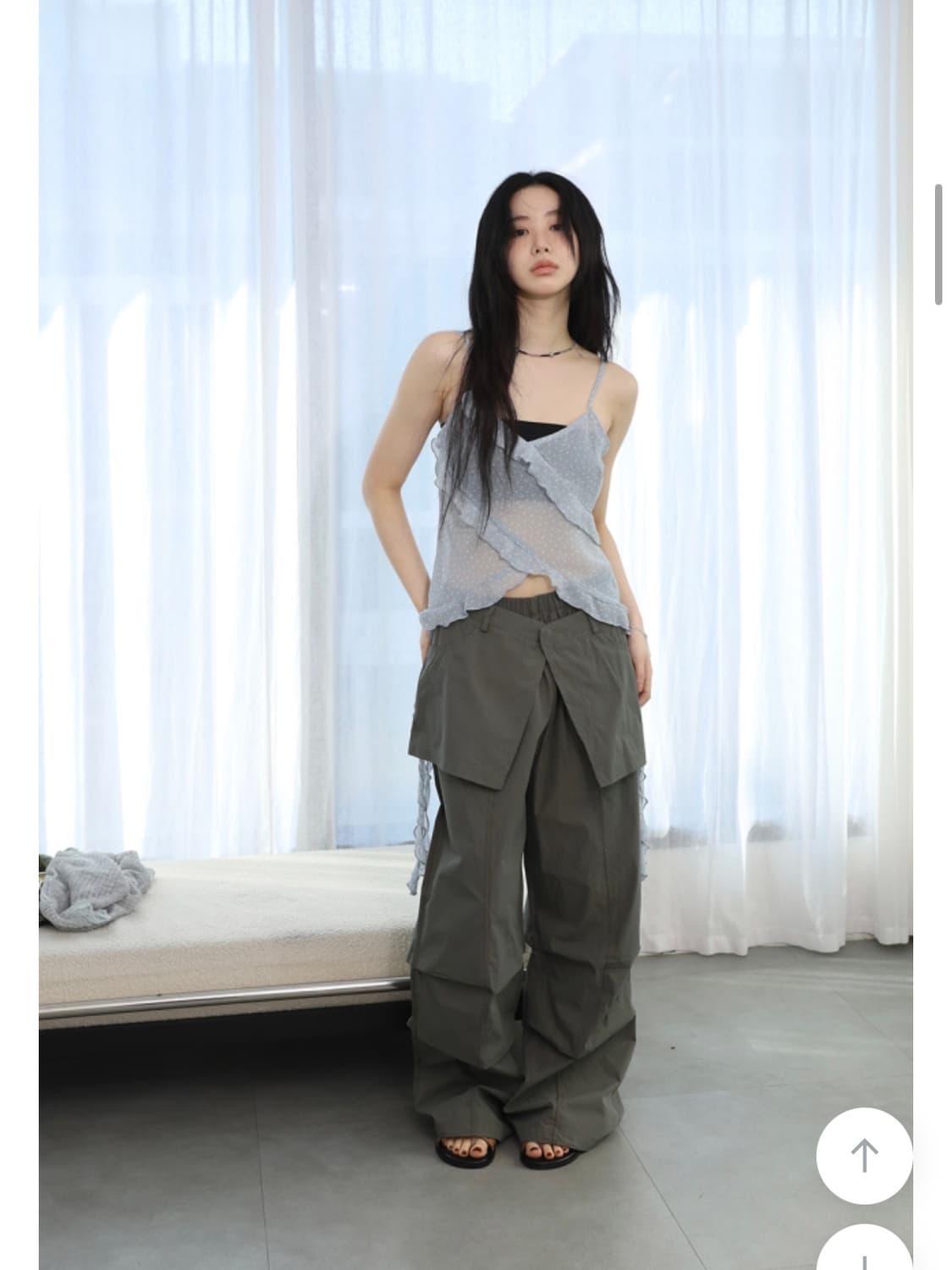 컬러인아이디 랩스커트 나일론 팬츠 상품이미지1