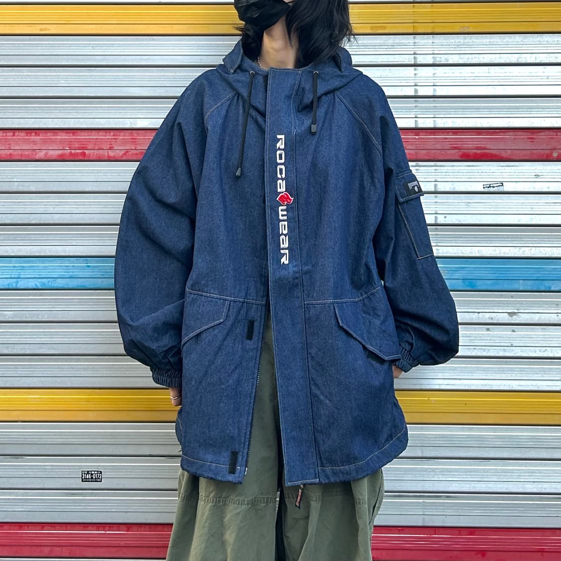90s street 로카웨어 올드스쿨 오버핏 데님 자켓 후드 청자켓 상품이미지1