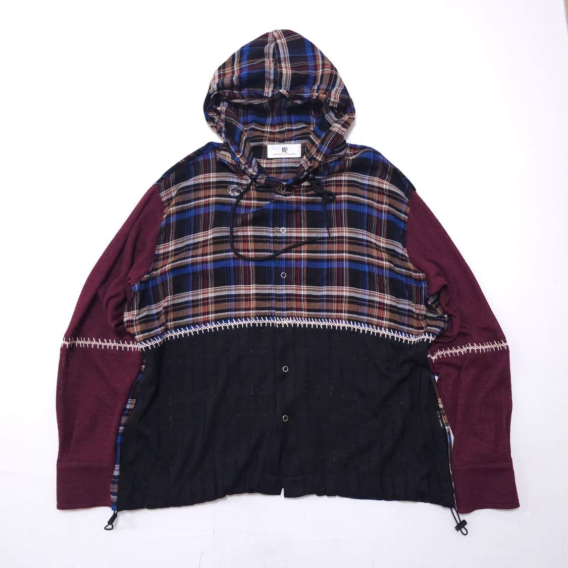 알에스에스씨 니트 믹스 체크 후드 상품이미지2