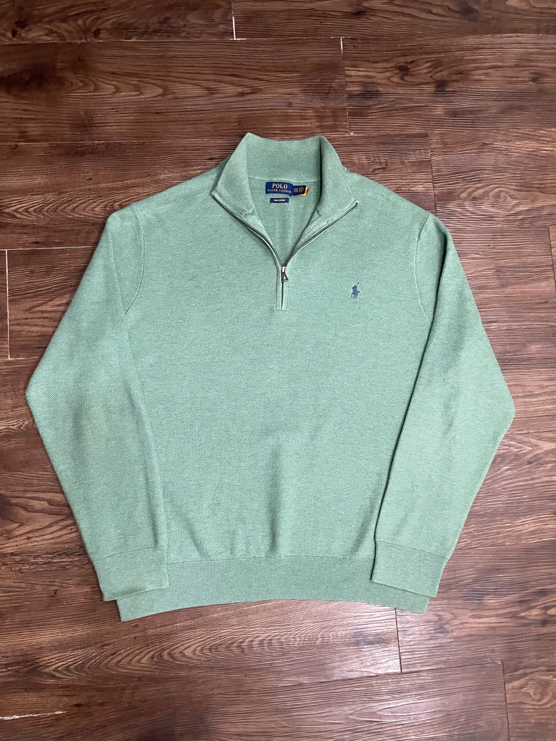 폴로 랄프로렌 피마코튼 하프집업 반집업 니트 민트 상품이미지3