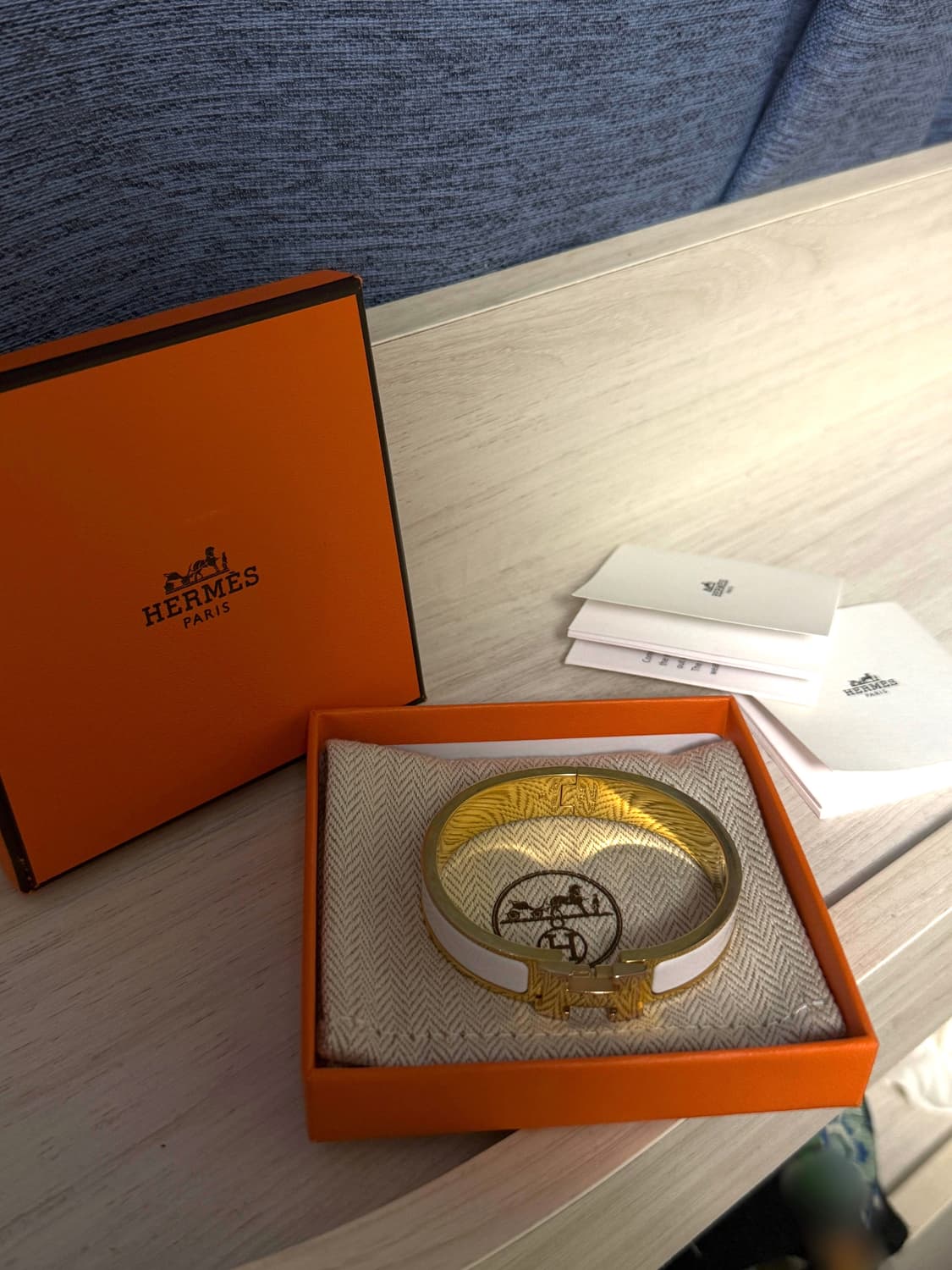 에르메스 클릭아슈 브레이슬릿 골드 하드웨어 블랑 상품이미지1