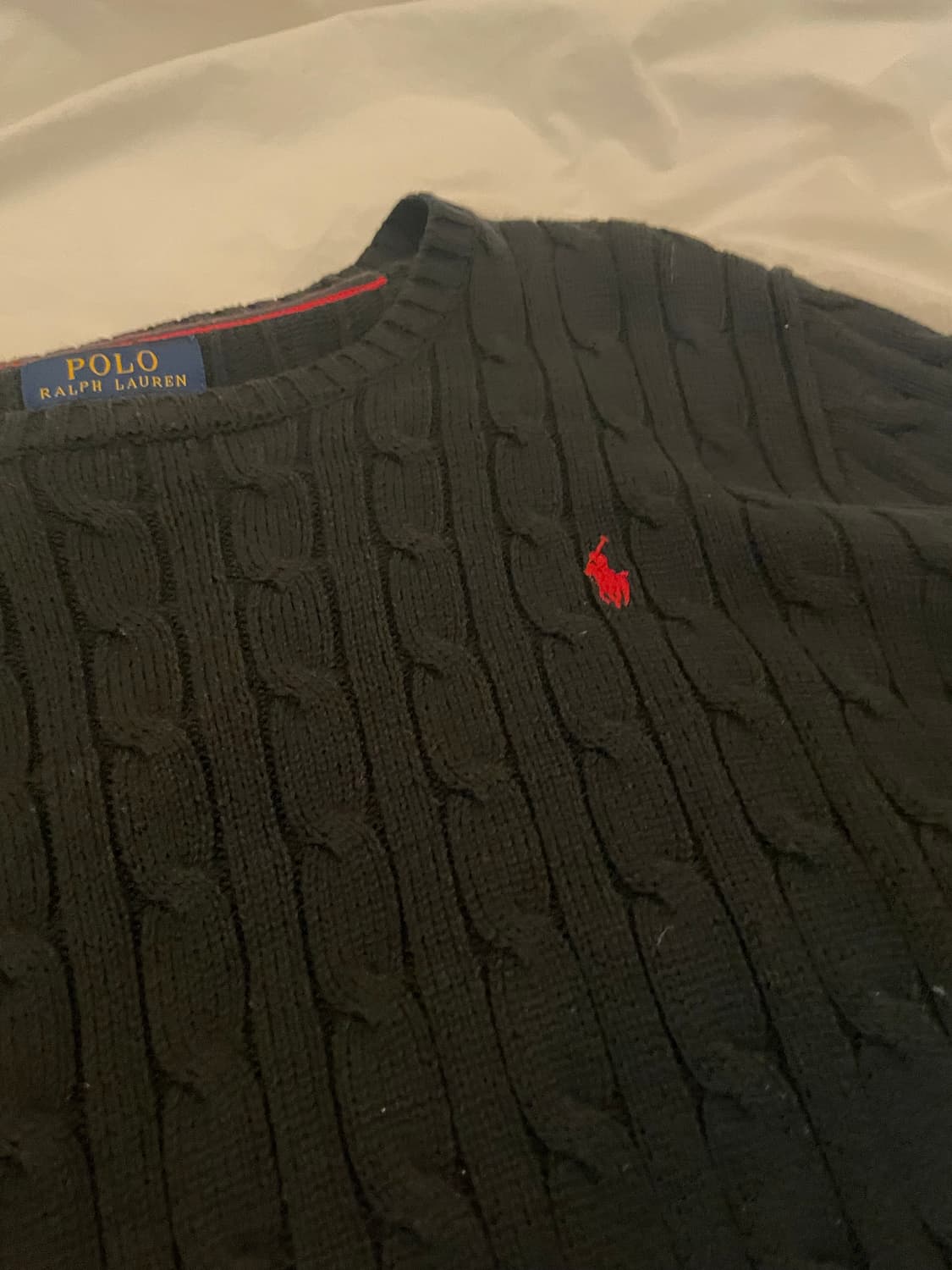 폴로 블랙 케이블 니트 (14-16) 상품이미지1