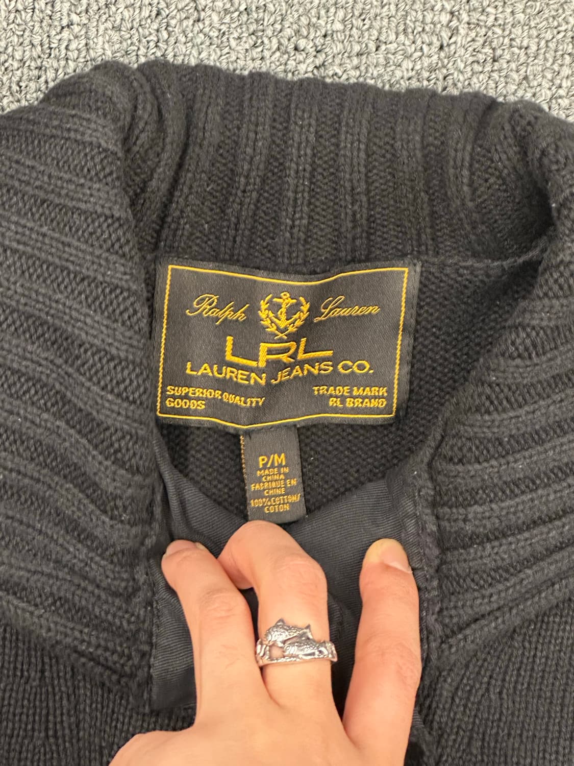 M)L.R.L 빈티지 넥버튼 여성 하이넥 니트 상품이미지4