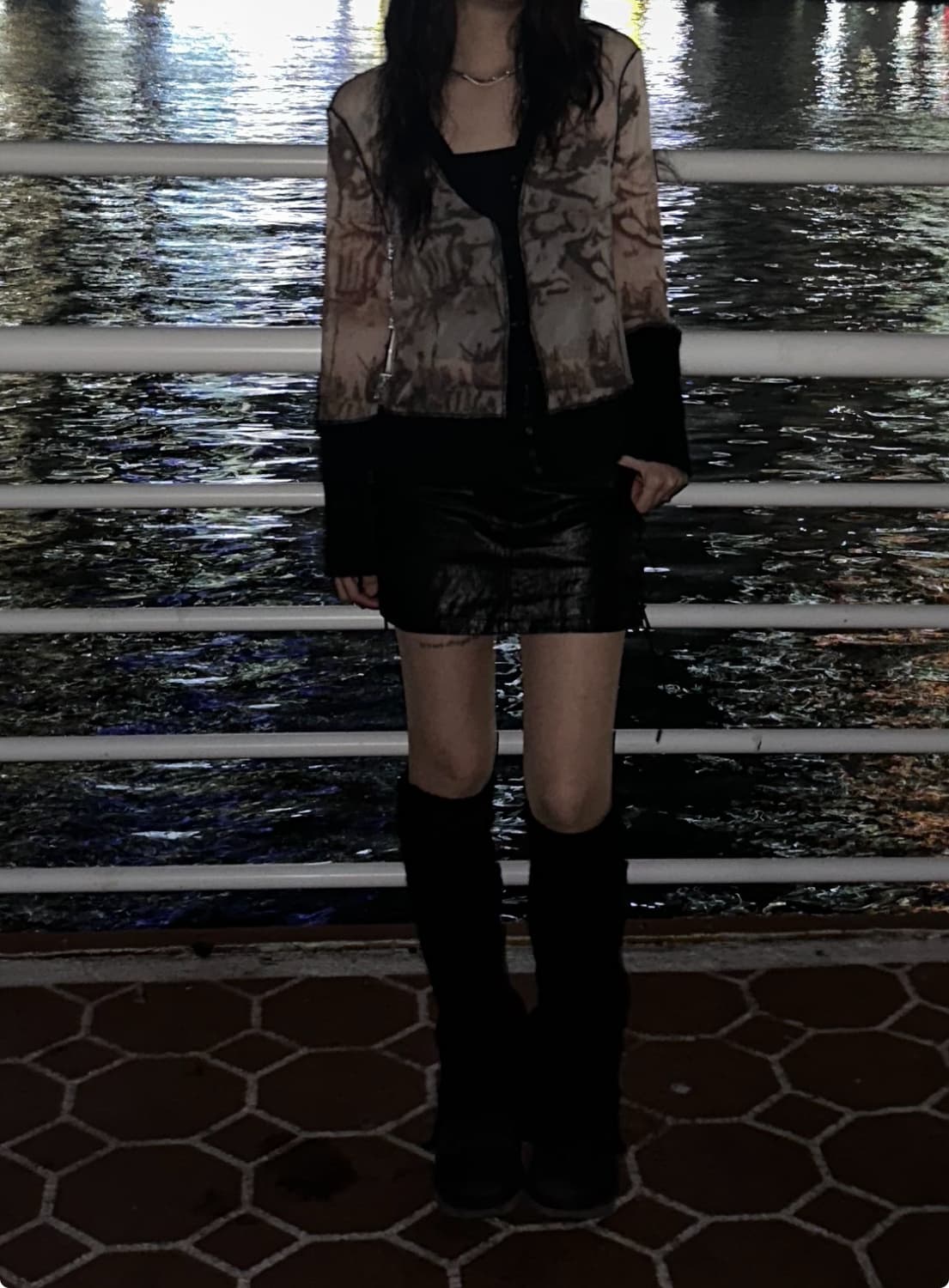 오리엔탈 엔틱 디젤 st 매쉬+니팅 가디건 상품이미지1