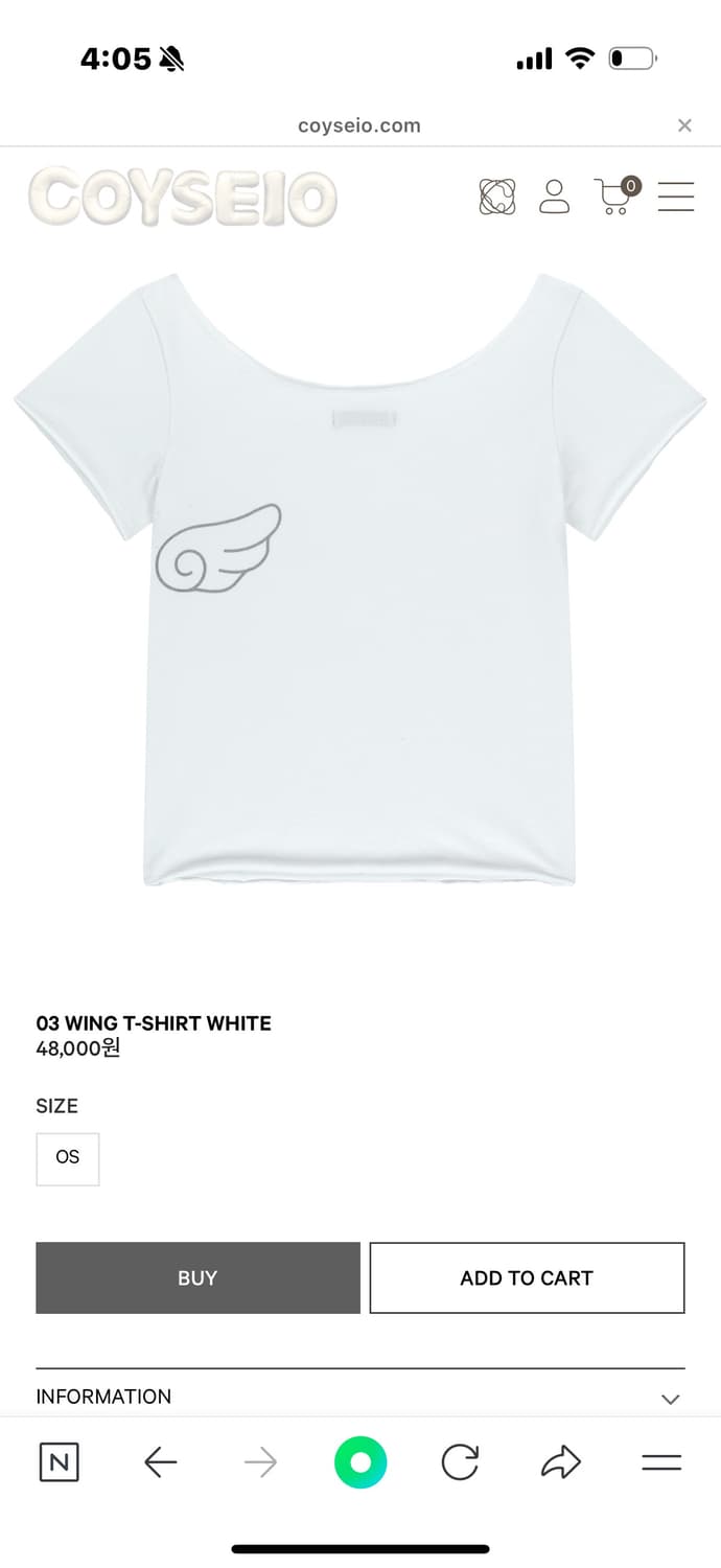 코이세이오 03 wing t-shirt white  상품이미지1
